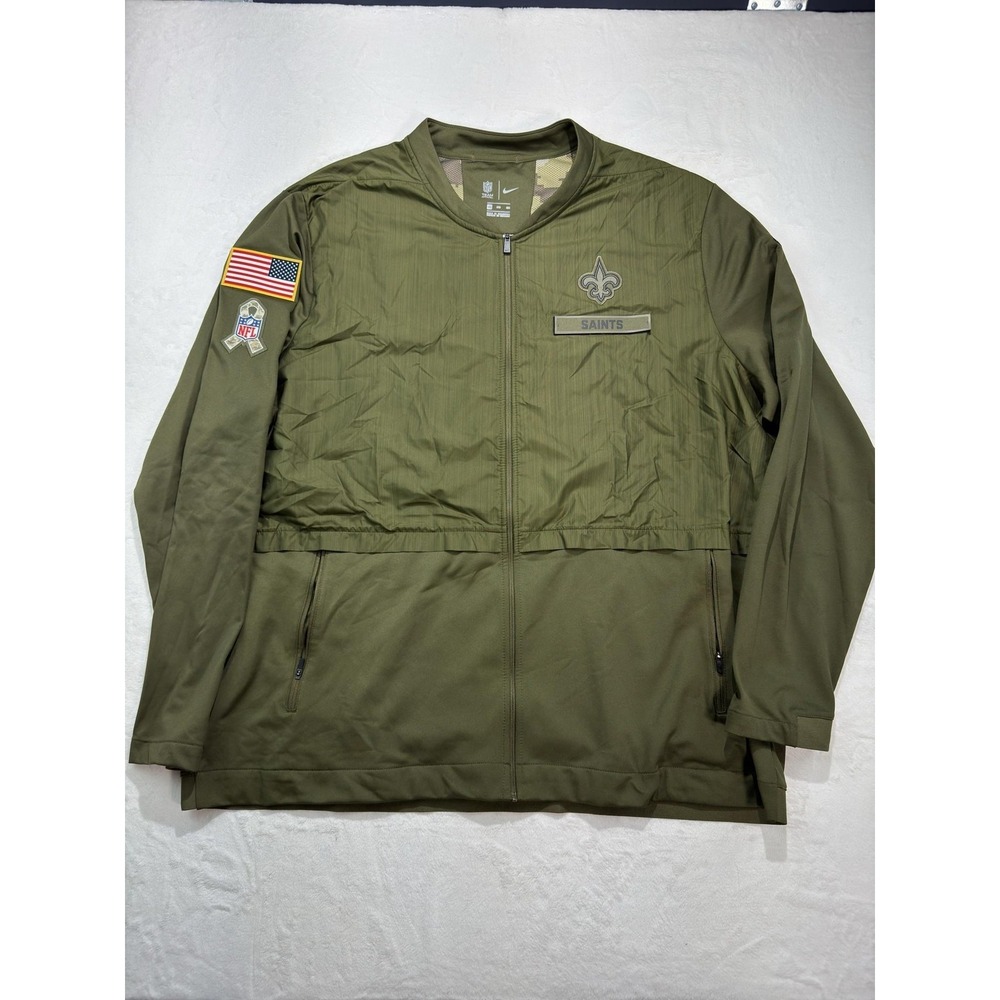 New Orleans Saints Jacket Mens 3XL Green NFL Football Nike Salute To Service